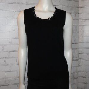 🖤🌸 Designers Originals Lace Trim Tank · Size M · Sleek & Feminine